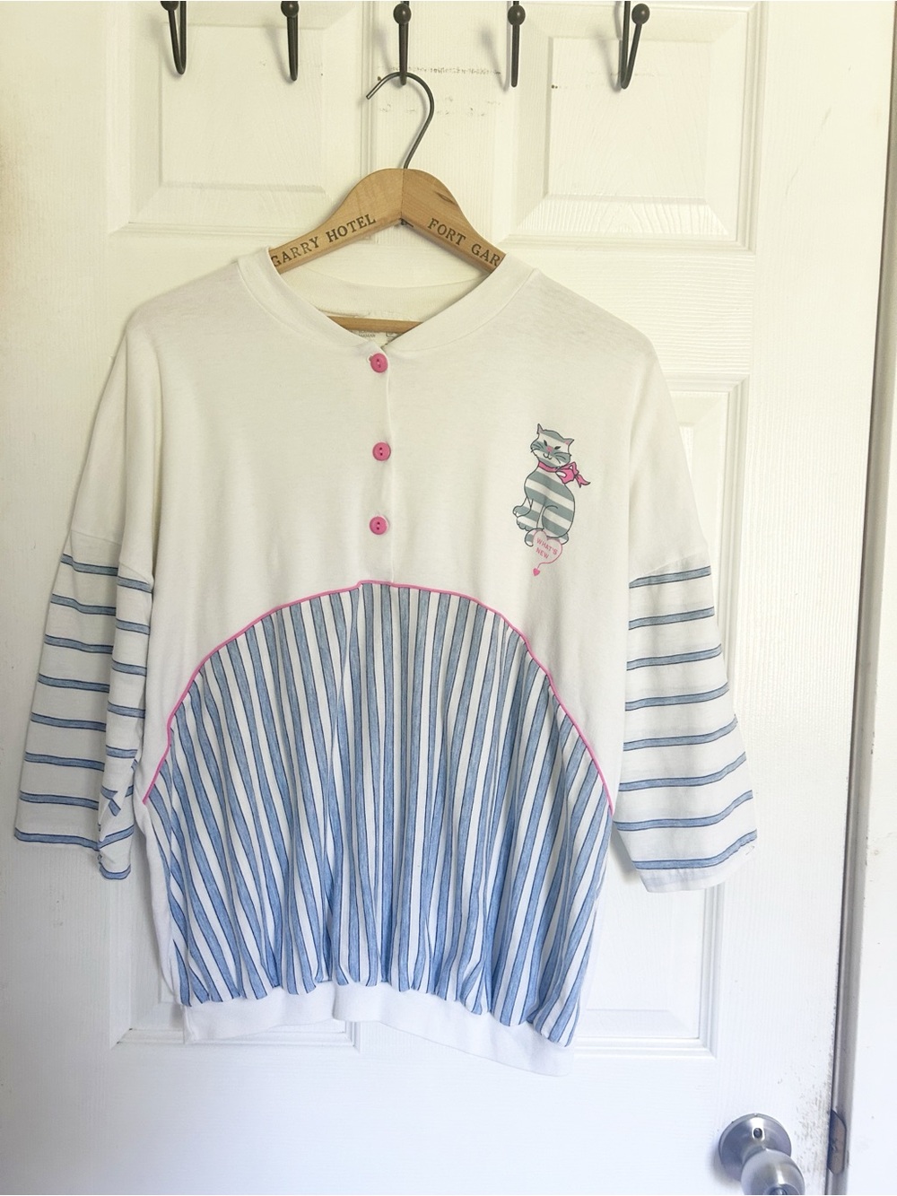 Vintage Sears White Maternity Top Pregnancy Announcement Top